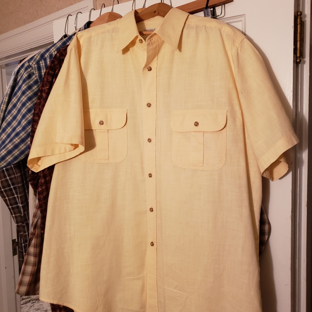 Covington cream white 100% cotton short sleeve